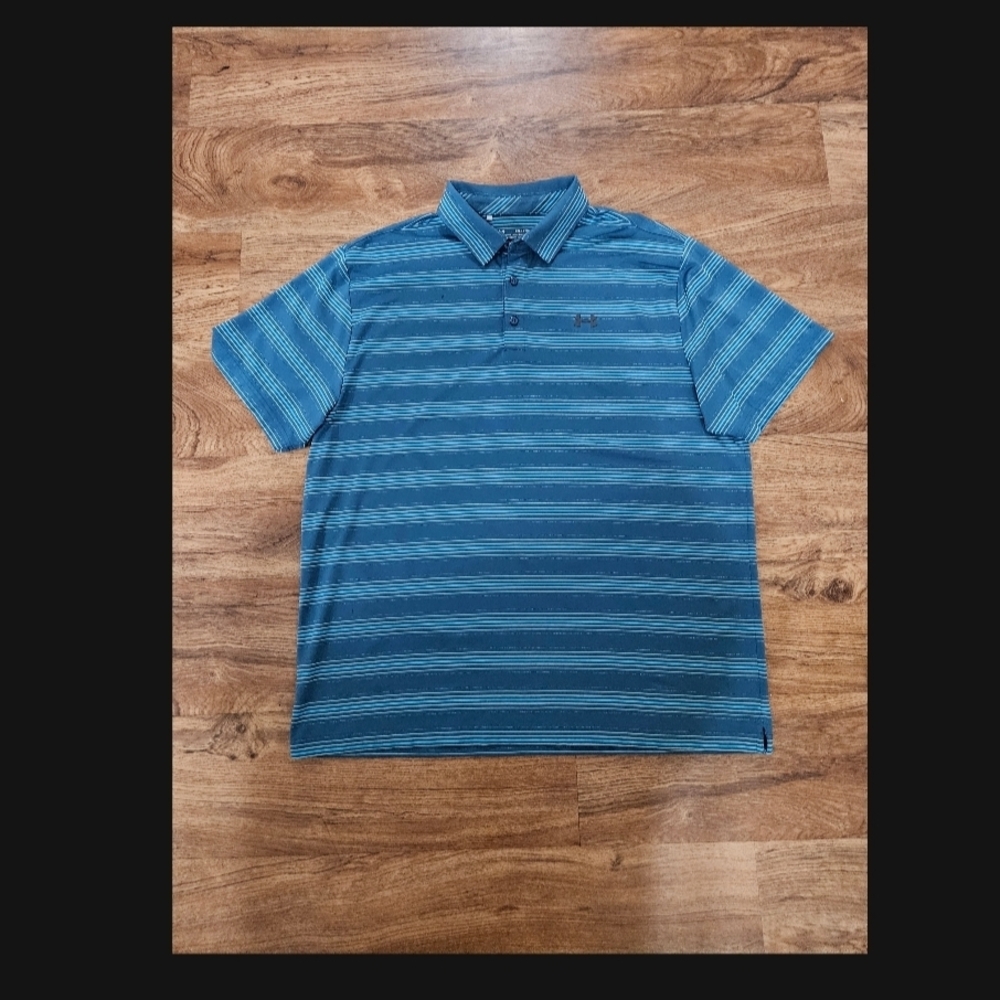Under Armour Blue Striped Polo Shirt